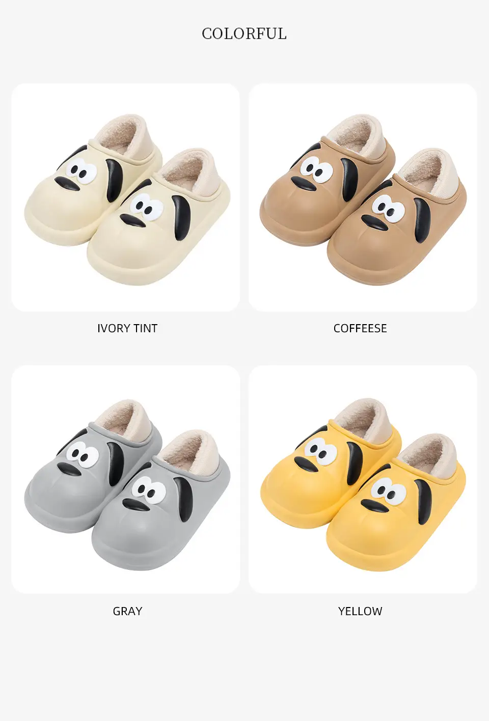 Cute Cartoon Cotton Slippers for Couples Who Feel Like They Are Stepping on Shit, Women's Winter Home and Outdoor Wear Fleece-Lined Warm Indoor Non-Slip Cotton Slippers — feature 10