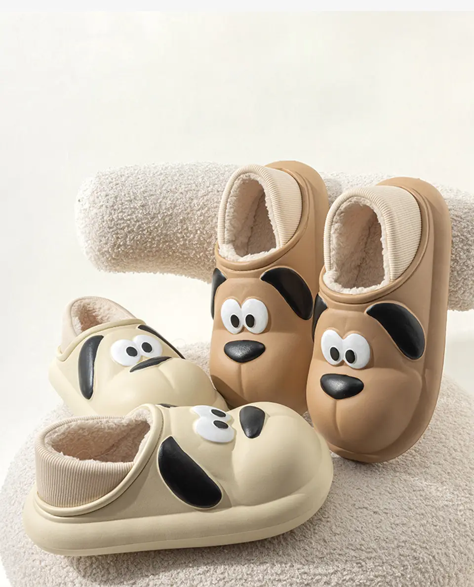 Cute Cartoon Cotton Slippers for Couples Who Feel Like They Are Stepping on Shit, Women's Winter Home and Outdoor Wear Fleece-Lined Warm Indoor Non-Slip Cotton Slippers — feature 8