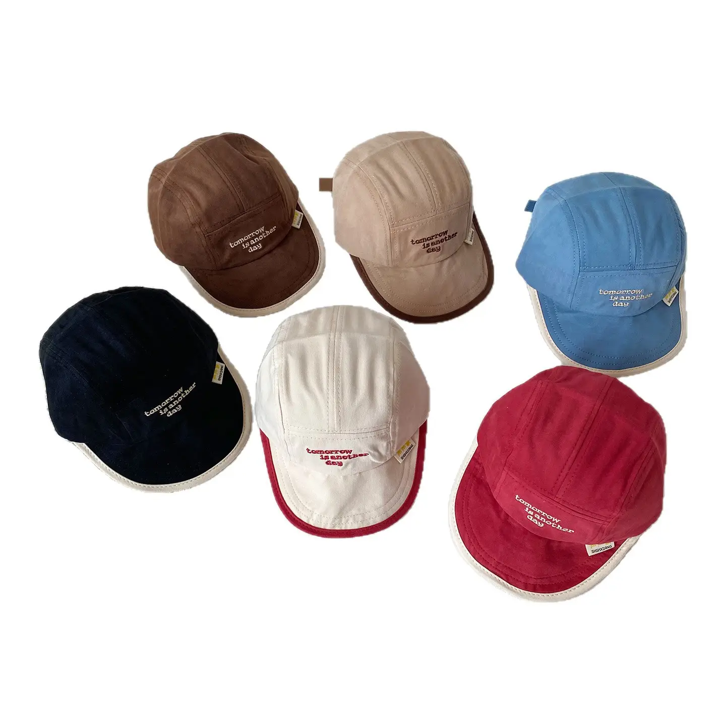 Children's Embroidered Navy Blue Cap with Red Trim - Image 11