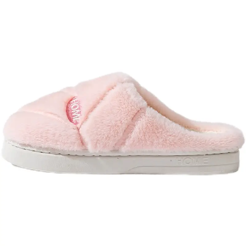 Winter Cotton Slippers for Women, Fleece-Lined, Indoor, Non-Slip, Warm, Thick-Soled, Wear-Resistant, Essential for Home Use, Couple's Cotton Patchwork New Style