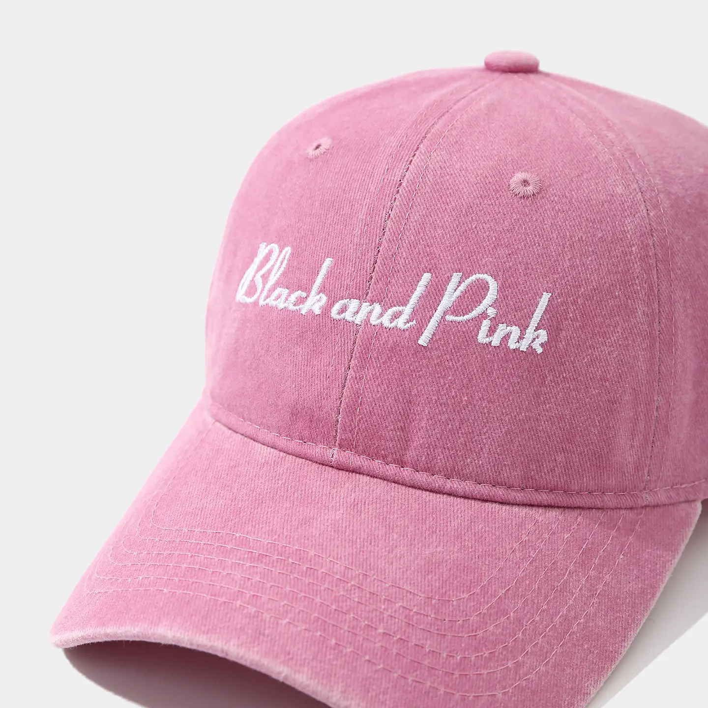 Black Pink Embroidered Baseball Cap 4 Colors - Image 8