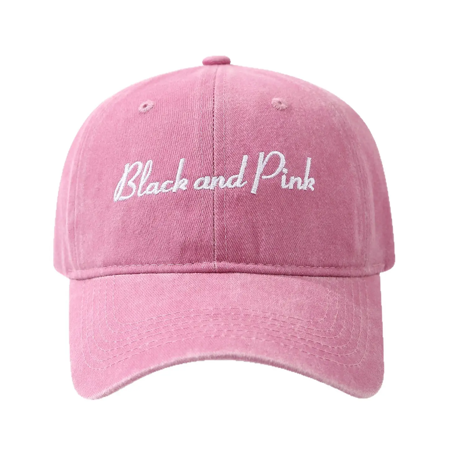 Black Pink Embroidered Baseball Cap 4 Colors - Image 9