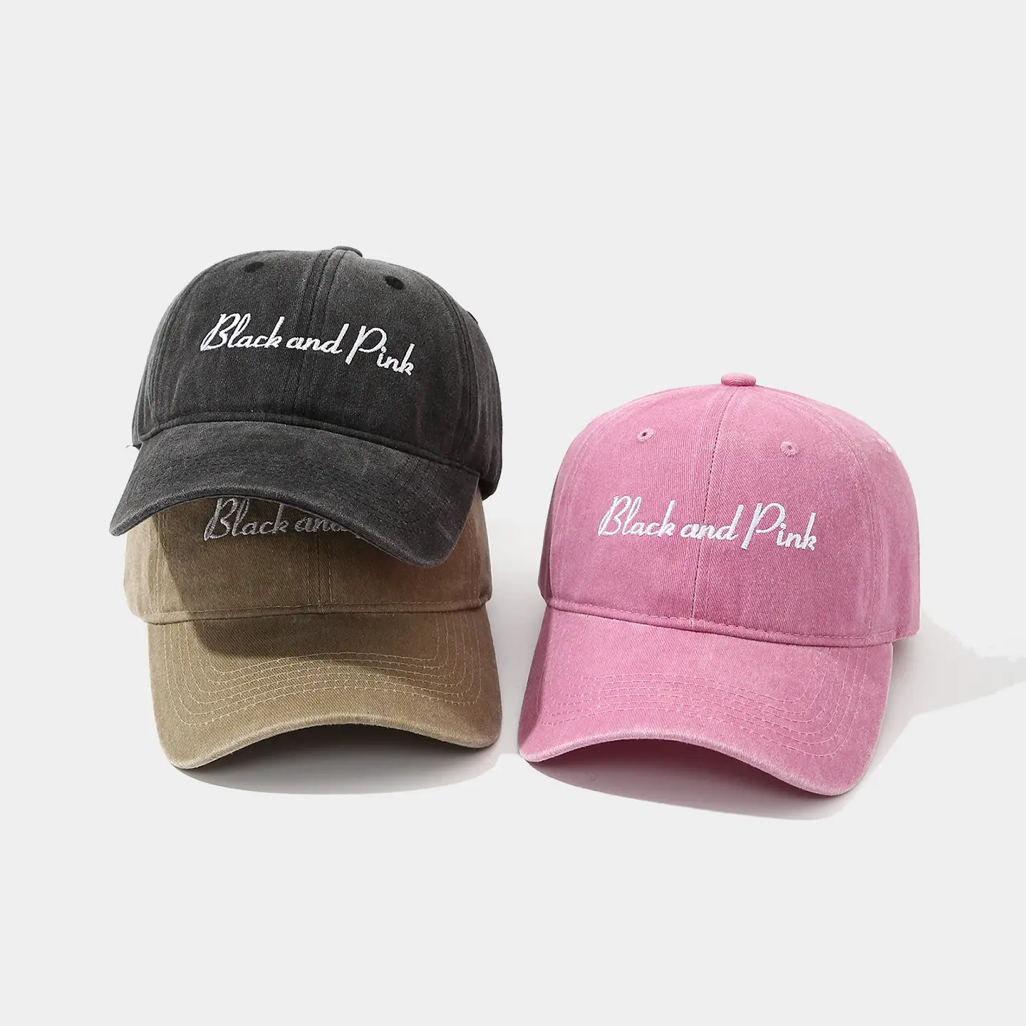 Black Pink Embroidered Baseball Cap 4 Colors — feature 2