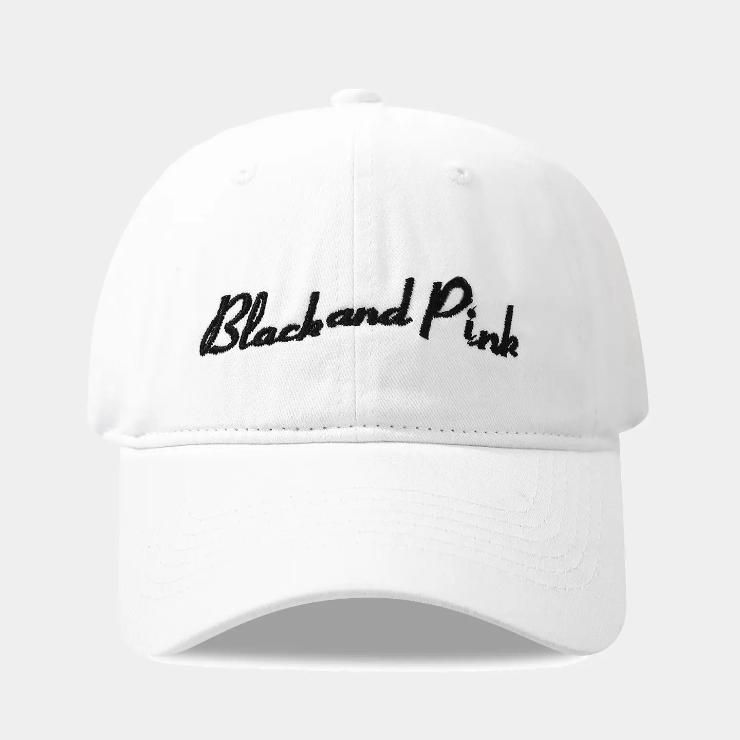 Black Pink Embroidered Baseball Cap 4 Colors - Image 2
