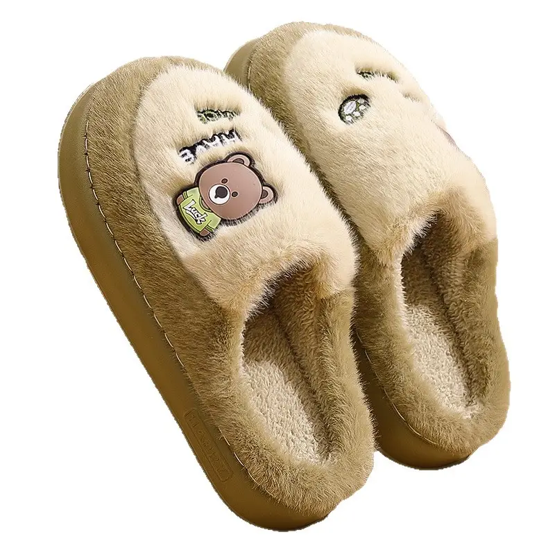 Cotton Slippers for Women, New Winter Style, Couple Indoor Home Non-Slip Thick-Soled Warm Plush Cute Cartoon Cotton Slippers for Men - Image 11