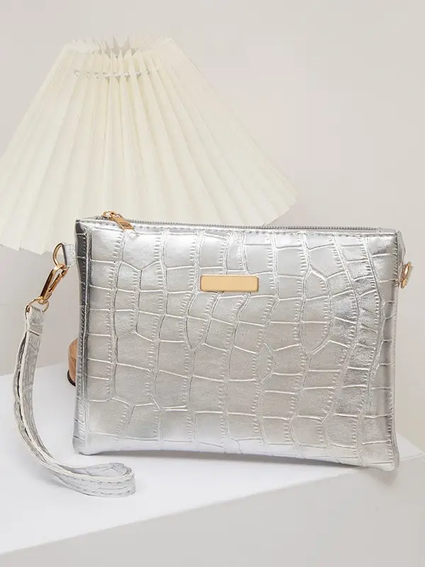 Golden Croc Quilted Crossbody Bag for Women - Image 8