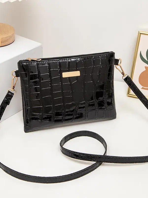 Golden Croc Quilted Crossbody Bag for Women - Image 10