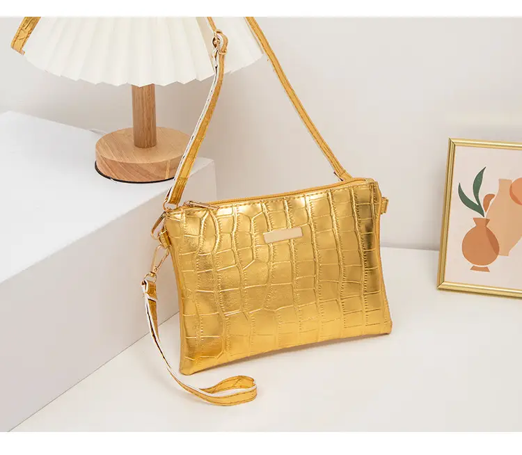 Golden Croc Quilted Crossbody Bag for Women — feature 24