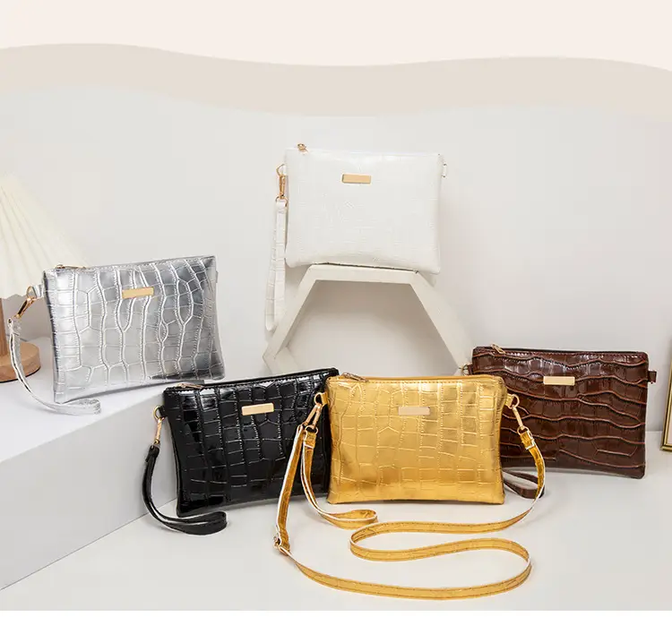 Golden Croc Quilted Crossbody Bag for Women — feature 3