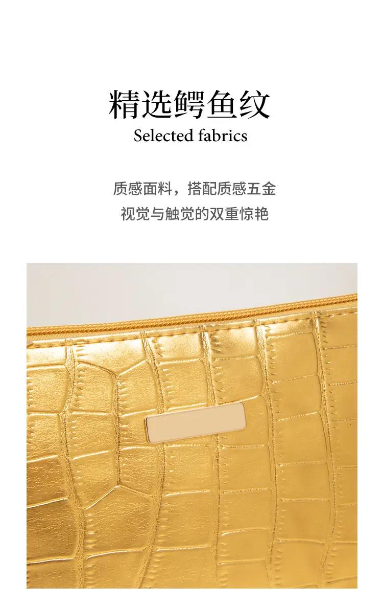 Golden Croc Quilted Crossbody Bag for Women — feature 5