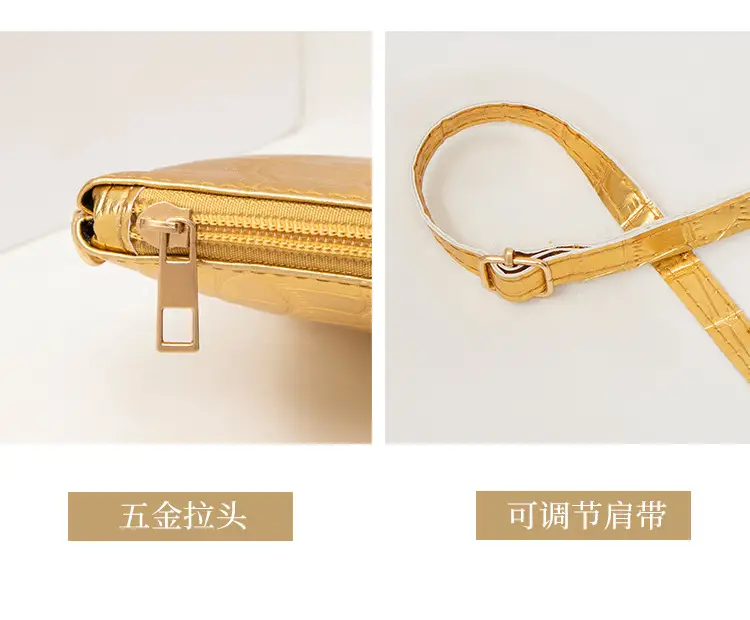 Golden Croc Quilted Crossbody Bag for Women — feature 7
