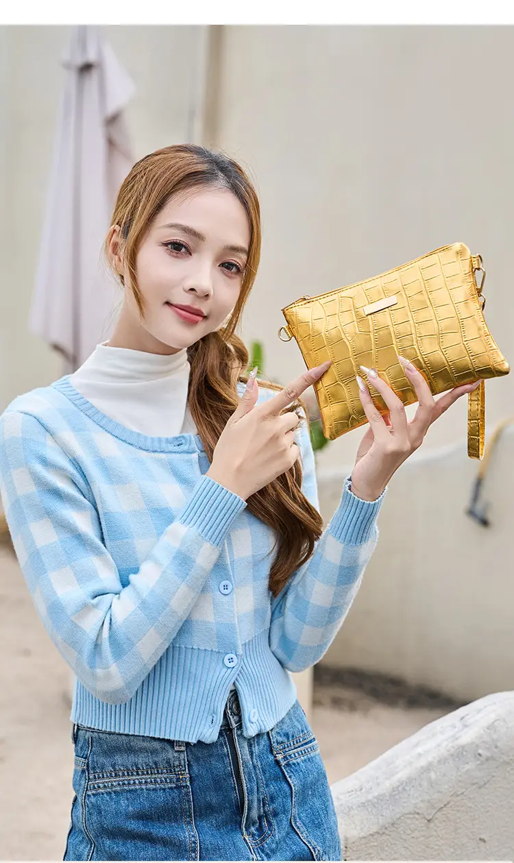 Golden Croc Quilted Crossbody Bag for Women — feature 8