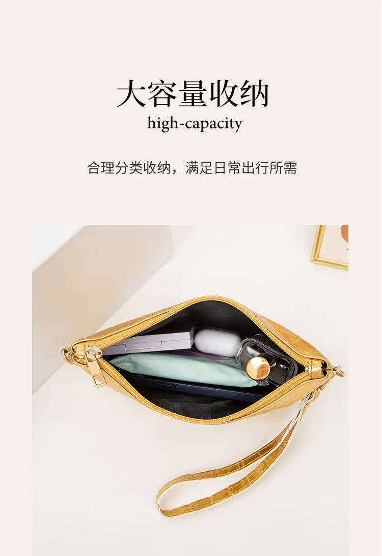 Golden Croc Quilted Crossbody Bag for Women — feature 9