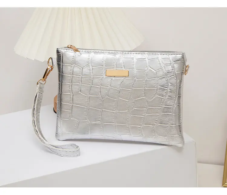 Golden Croc Quilted Crossbody Bag for Women - Image 5