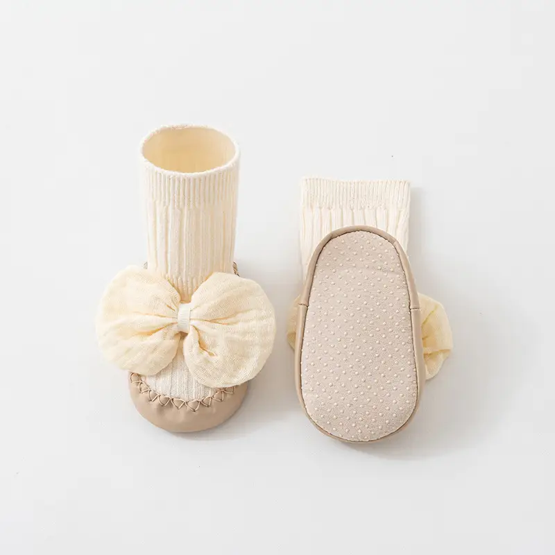 Baby Mid-Calf Soft-Soled Non-Slip Shoes with Bow - Image 2