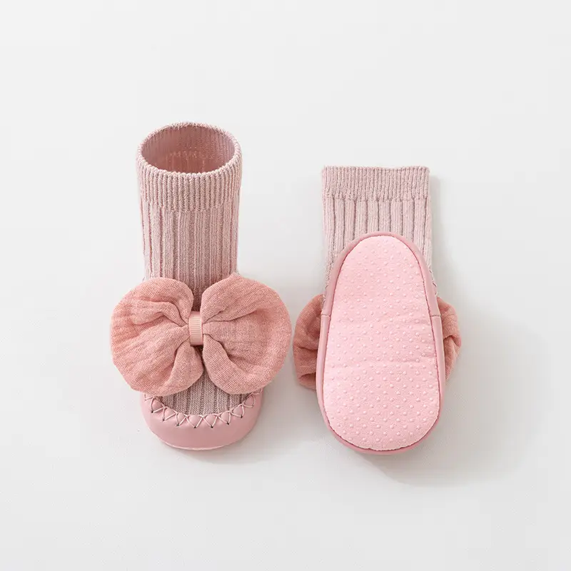 Baby Mid-Calf Soft-Soled Non-Slip Shoes with Bow - Image 4