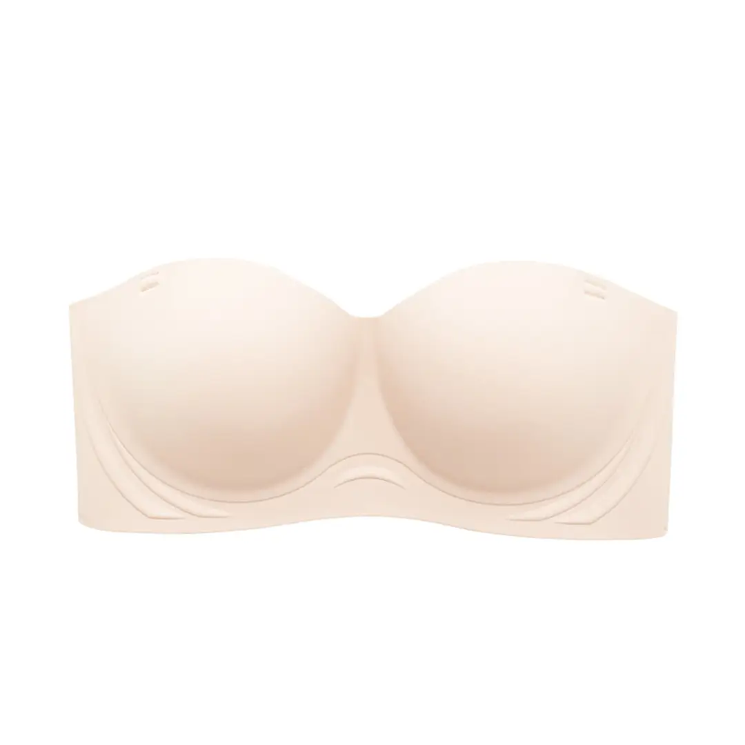 Strapless Bra for Women with Large Breasts and Slightly Fat mm Summer Non-Slip Large Size Tube Top Thin Invisible Bra Beautiful Back to Prevent Exposure