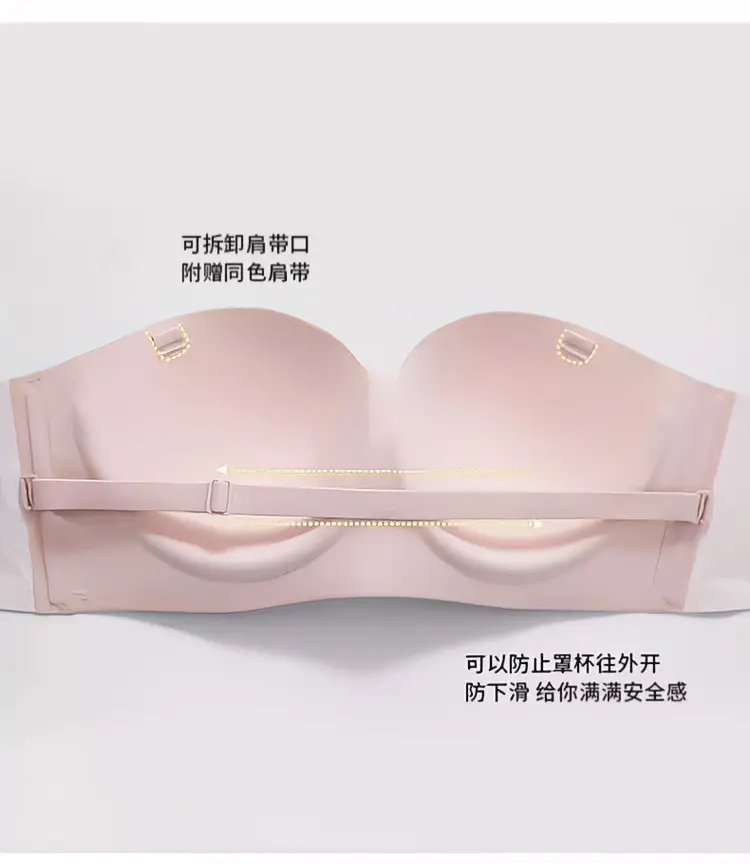 Strapless Bra for Women with Large Breasts and Slightly Fat mm Summer Non-Slip Large Size Tube Top Thin Invisible Bra Beautiful Back to Prevent Exposure — feature 14