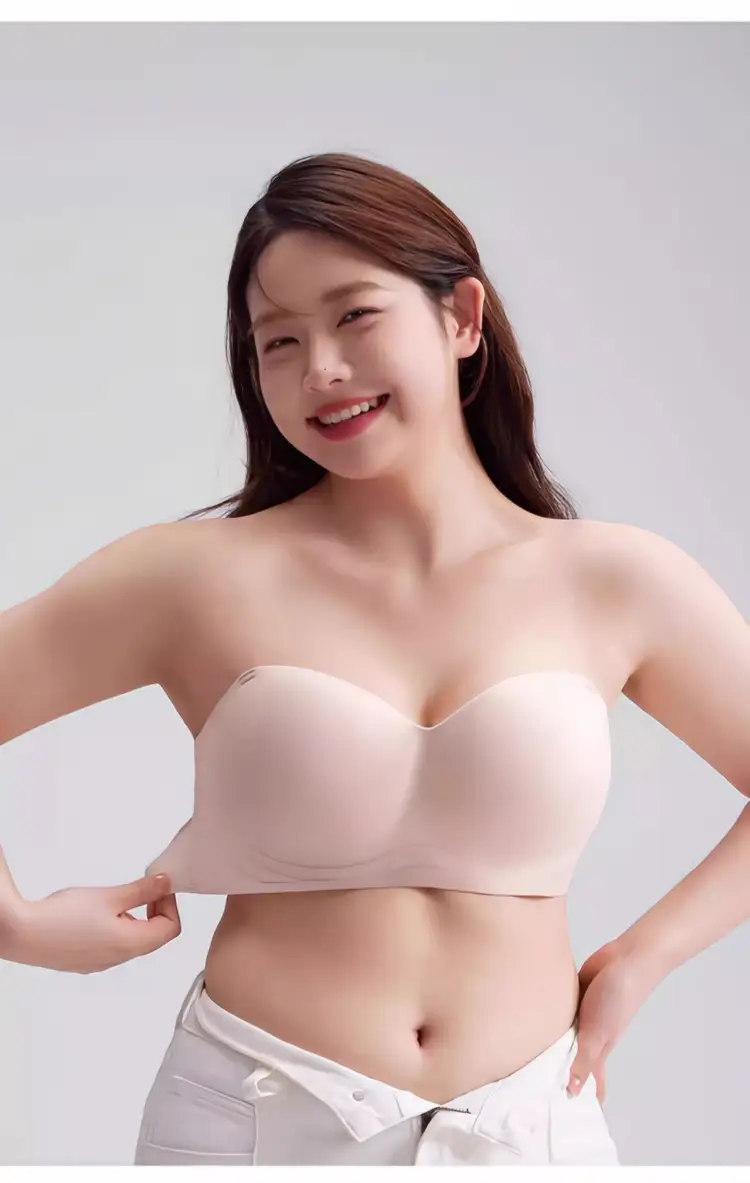 Strapless Bra for Women with Large Breasts and Slightly Fat mm Summer Non-Slip Large Size Tube Top Thin Invisible Bra Beautiful Back to Prevent Exposure — feature 18