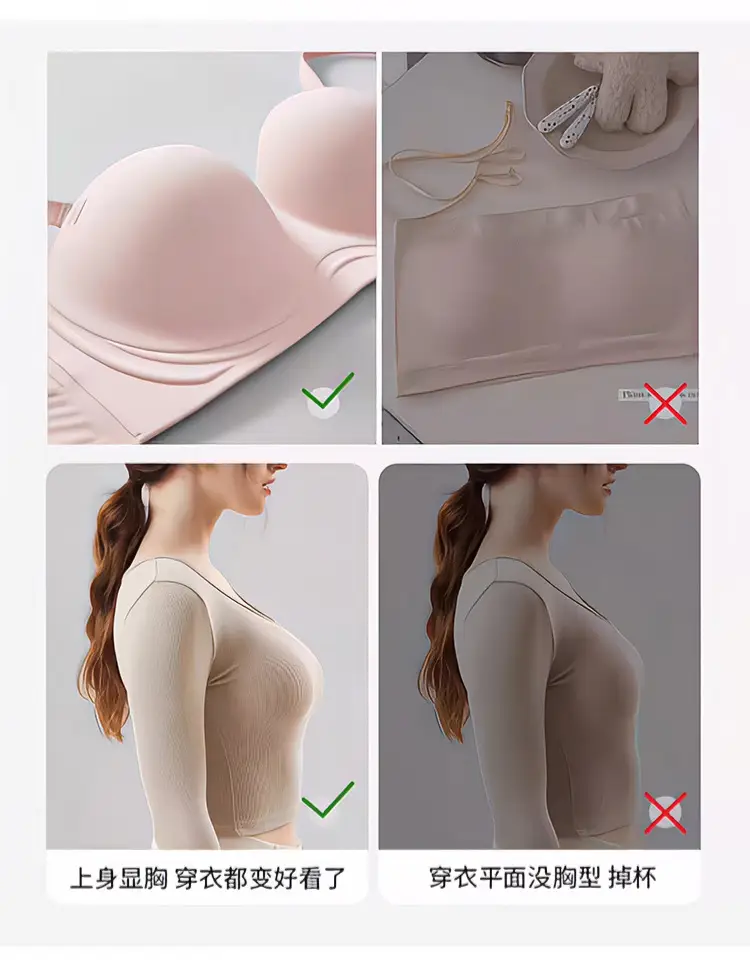 Strapless Bra for Women with Large Breasts and Slightly Fat mm Summer Non-Slip Large Size Tube Top Thin Invisible Bra Beautiful Back to Prevent Exposure — feature 20