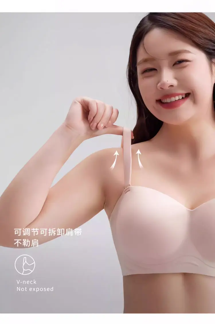 Strapless Bra for Women with Large Breasts and Slightly Fat mm Summer Non-Slip Large Size Tube Top Thin Invisible Bra Beautiful Back to Prevent Exposure — feature 29
