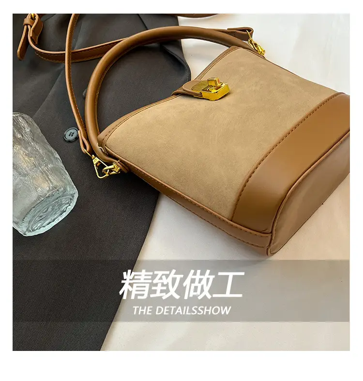 Women's Retro Bucket Bag Brown Leather Shoulder Crossbody — feature 11