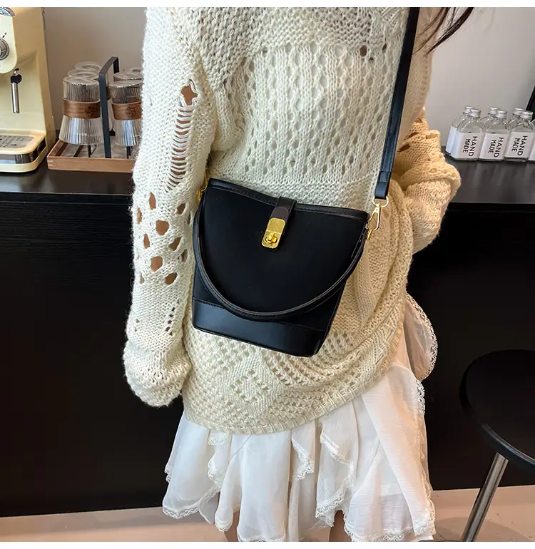 Women's Retro Bucket Bag Brown Leather Shoulder Crossbody — feature 19