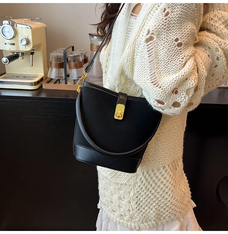 Women's Retro Bucket Bag Brown Leather Shoulder Crossbody — feature 20