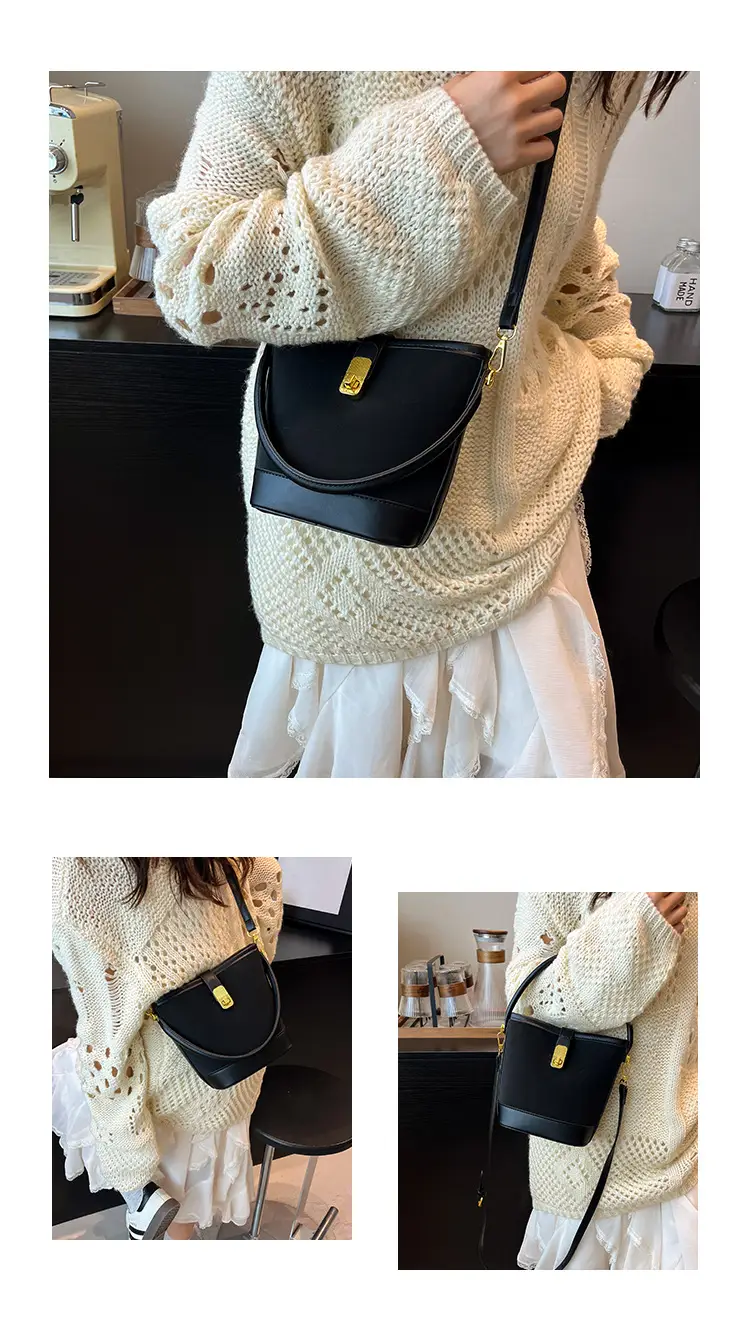 Women's Retro Bucket Bag Brown Leather Shoulder Crossbody — feature 7