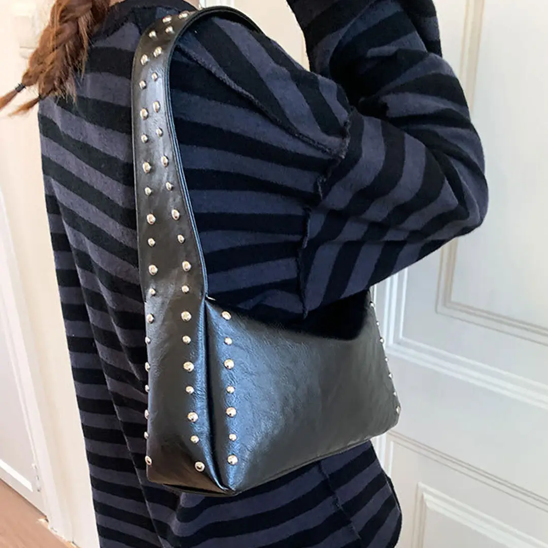 Black Rivet Handbag for Women 2026 Spring Summer — feature 3