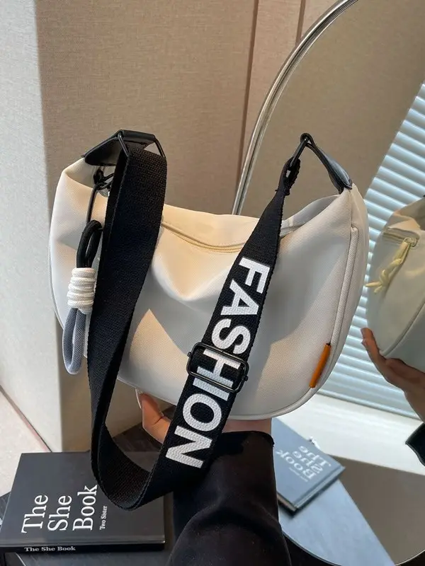 Women's Cream Canvas Crossbody Bag Summer Casual 2025 - Image 6