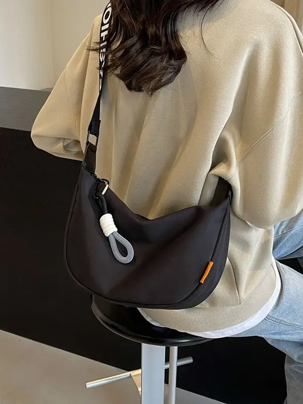 Women's Cream Canvas Crossbody Bag Summer Casual 2025 - Image 8