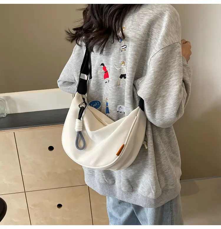 Women's Cream Canvas Crossbody Bag Summer Casual 2025 — feature 16