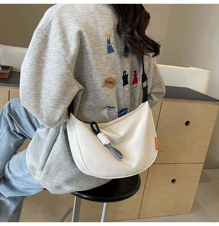 Women's Cream Canvas Crossbody Bag Summer Casual 2025 — feature 17