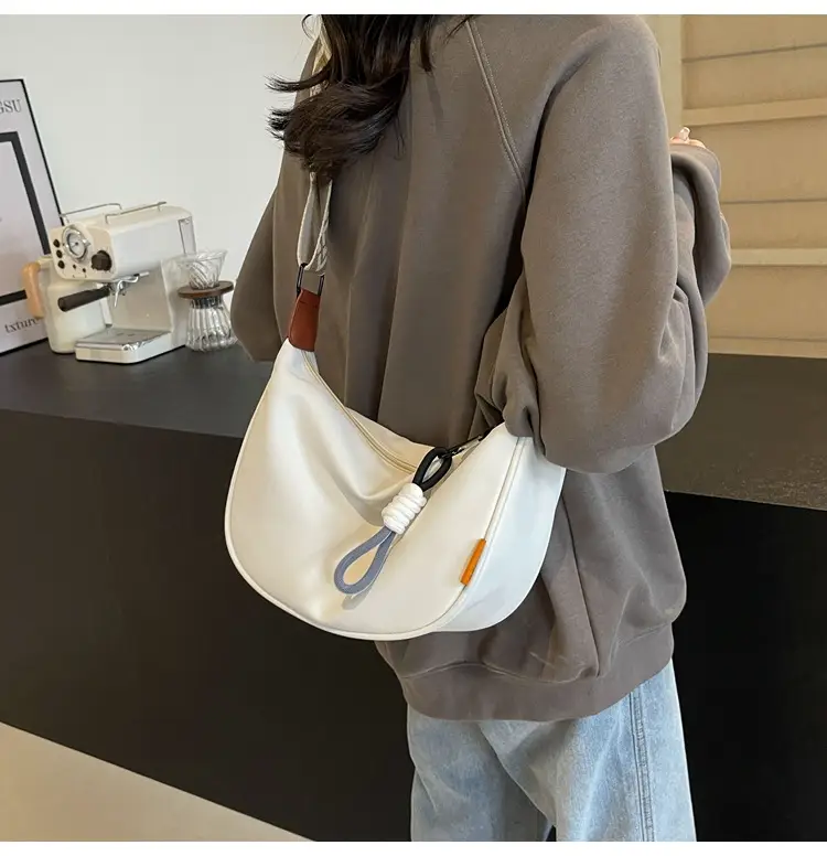 Women's Cream Canvas Crossbody Bag Summer Casual 2025 — feature 19