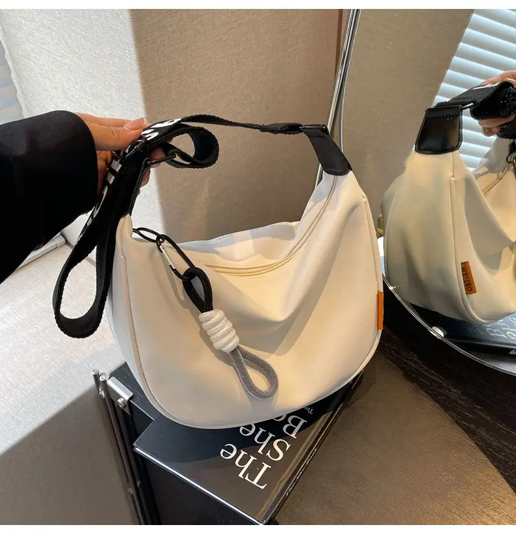 Women's Cream Canvas Crossbody Bag Summer Casual 2025 — feature 23