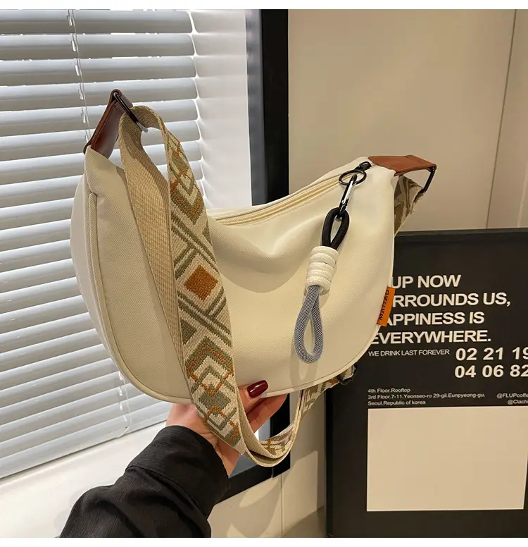 Women's Cream Canvas Crossbody Bag Summer Casual 2025 — feature 27