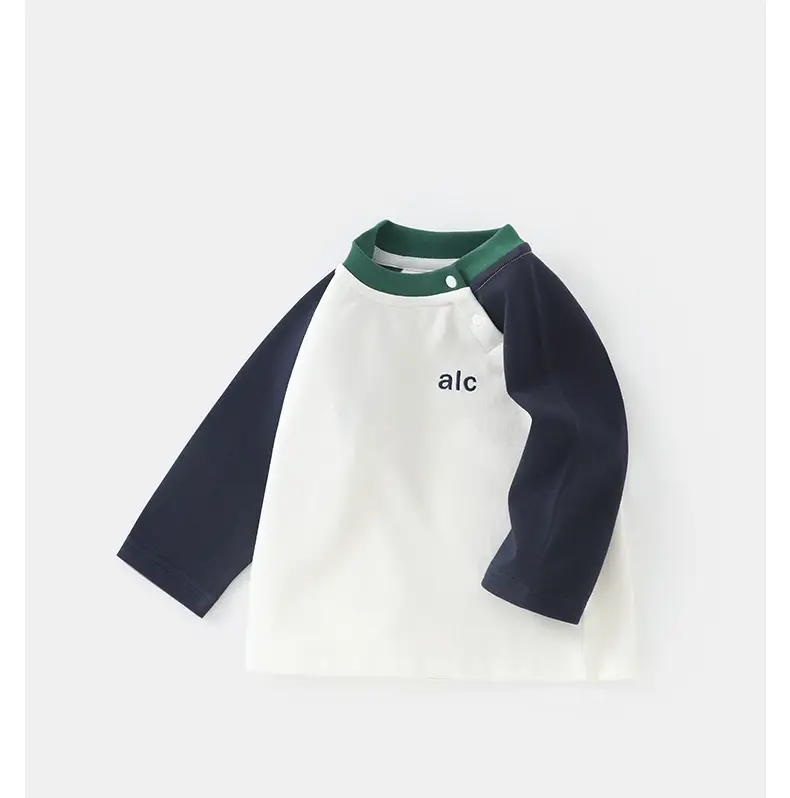 Duuduu Boys Long Sleeve T-Shirt White Blue Green — feature 13