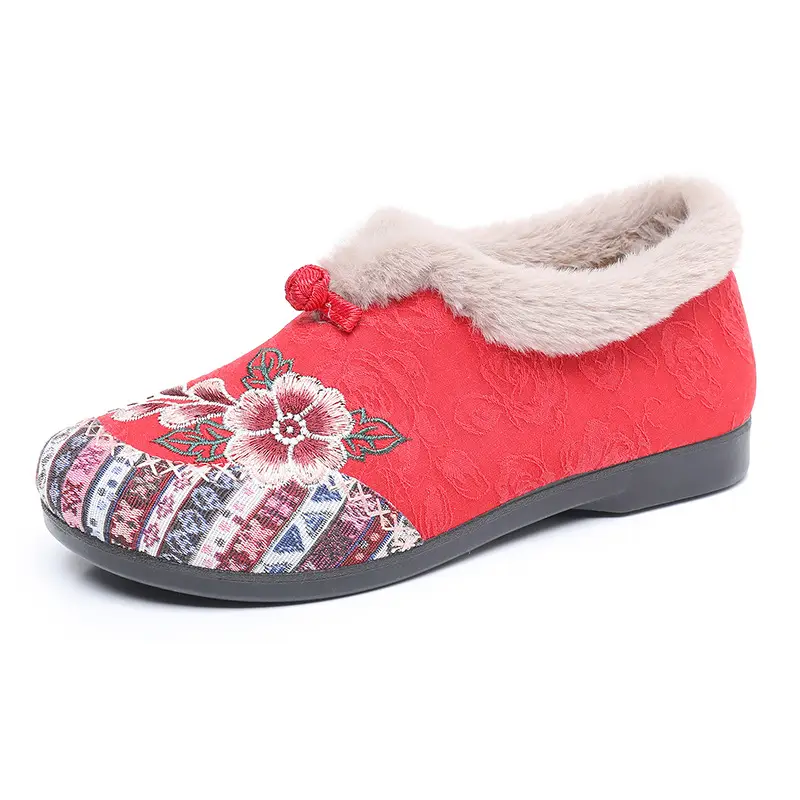 Women's Winter Cotton Shoes, Cold-Resistant, Warm, Lightweight, Slip-On Women's Cotton Shoes, Embroidered Shoes, Soft Soles, Cross-Border Mother's Cotton Shoes for Women - Image 6
