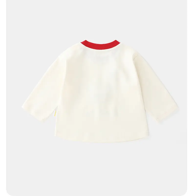 Duuduu Boys Cotton Long Sleeve T-Shirt White Red — feature 14