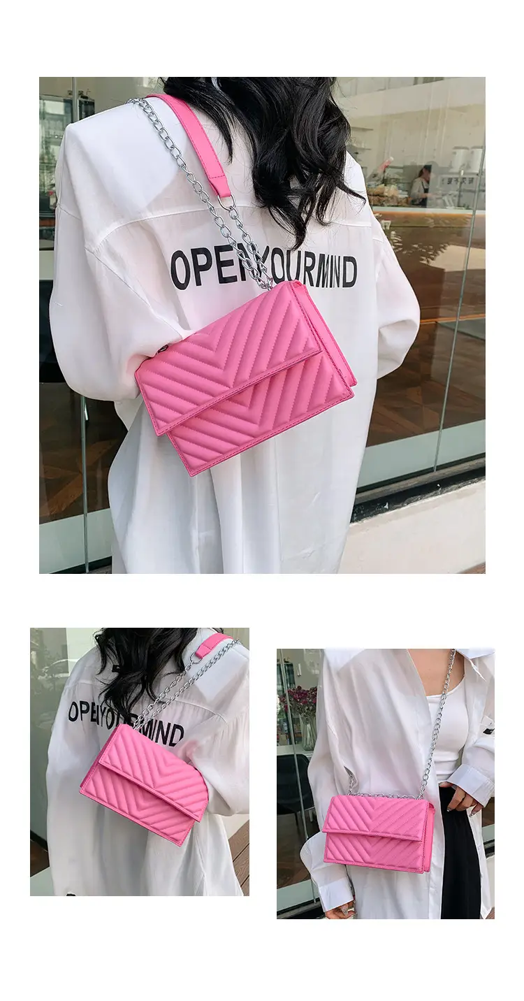 White Quilted Chain Shoulder Bag for Women — feature 18