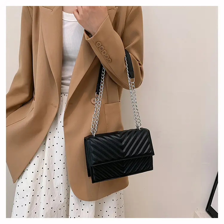 White Quilted Chain Shoulder Bag for Women — feature 26