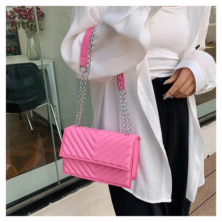 White Quilted Chain Shoulder Bag for Women — feature 33