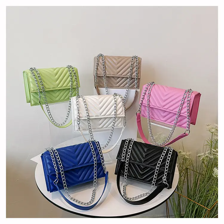 White Quilted Chain Shoulder Bag for Women — feature 49