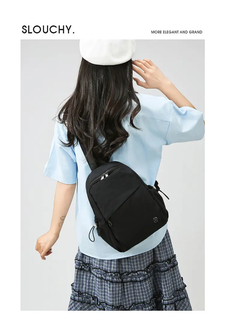 Trendy Orange Beige Korean Style Backpack — feature 12