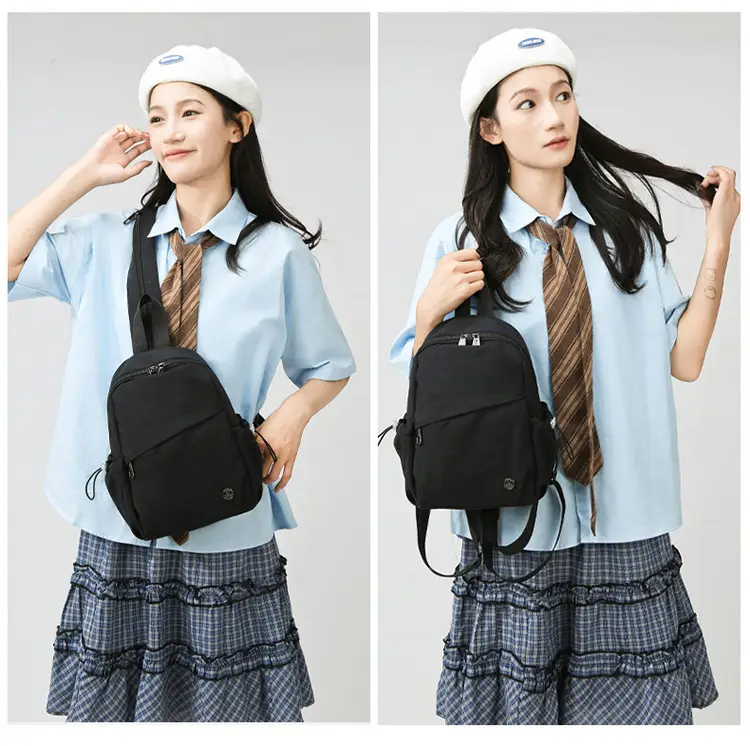 Trendy Orange Beige Korean Style Backpack — feature 15