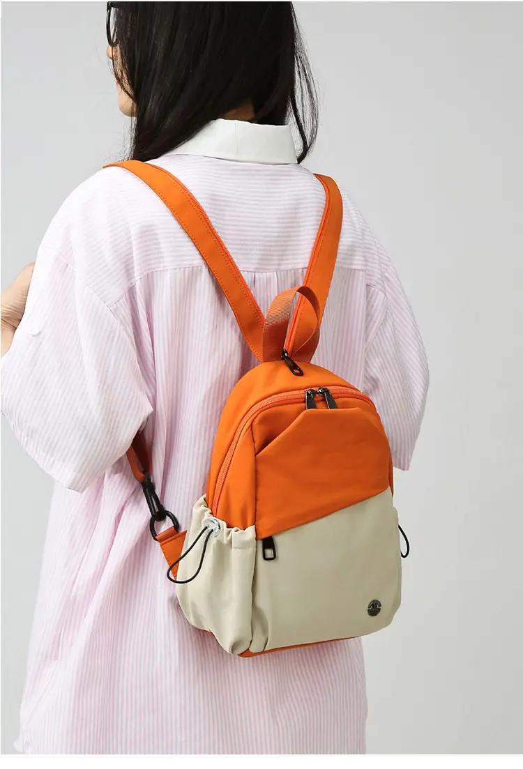 Trendy Orange Beige Korean Style Backpack — feature 19