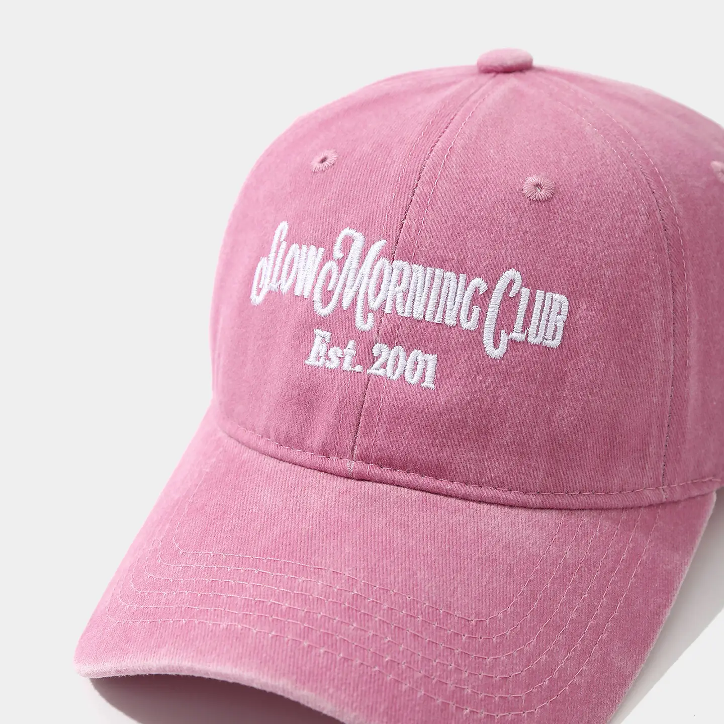 Cotton Embroidered Baseball Caps Pink Brown Small Couple