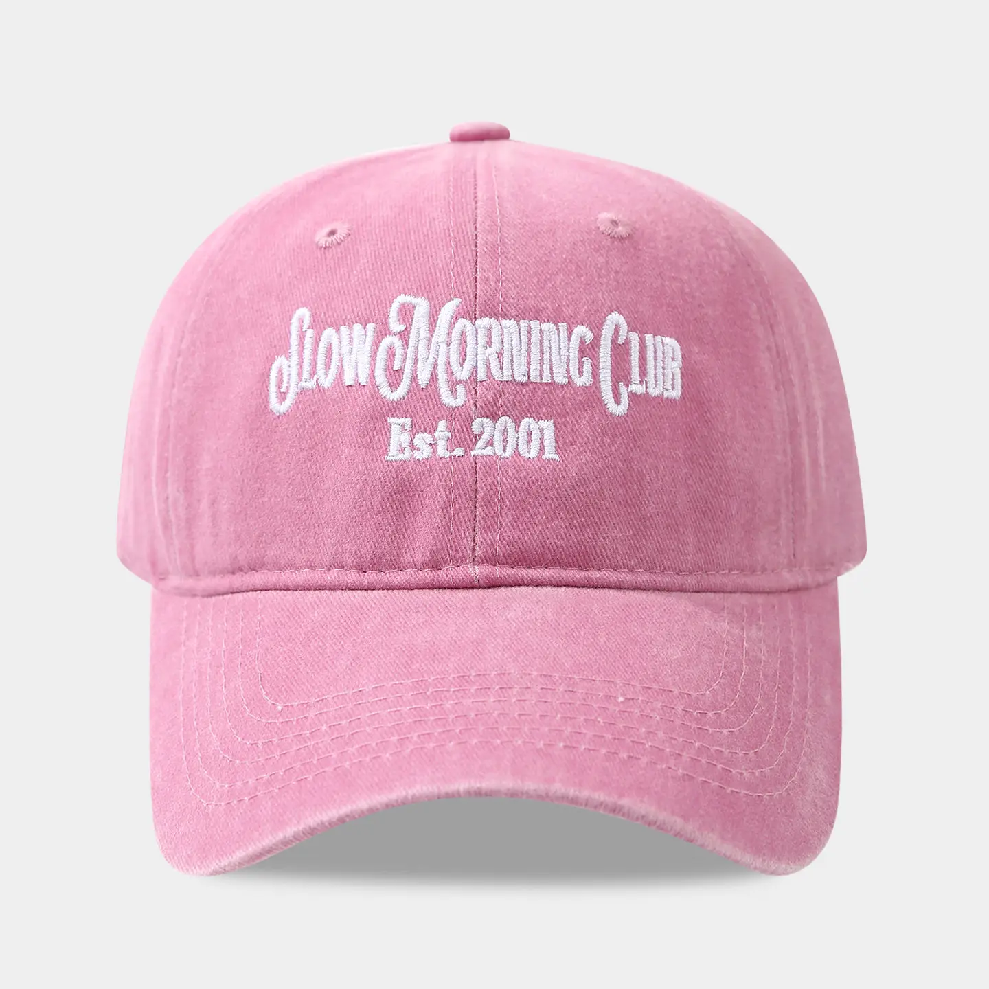 Cotton Embroidered Baseball Caps Pink Brown Small Couple