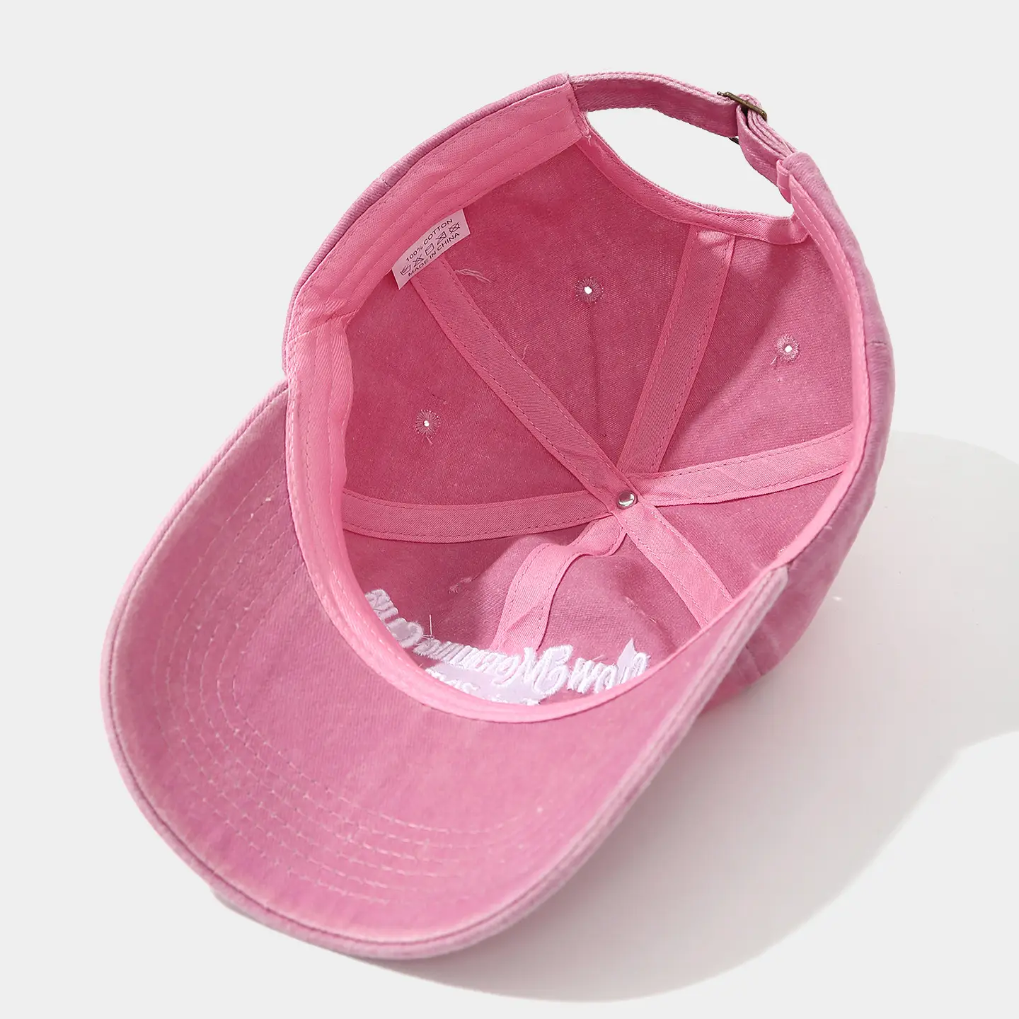 Cotton Embroidered Baseball Caps Pink Brown Small Couple — feature 9